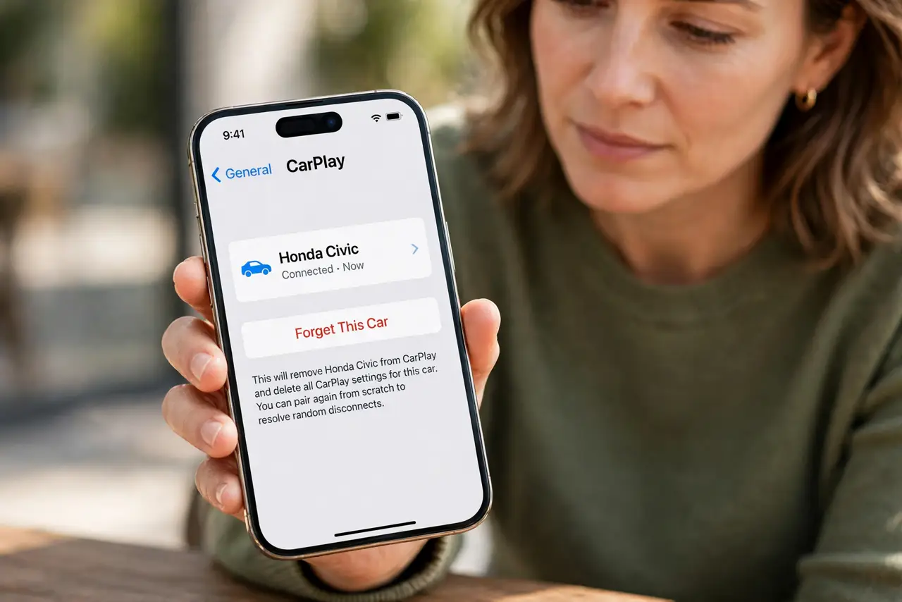 Wireless CarPlay Disconnects at Traffic Lights — step 1 being performed on the device.