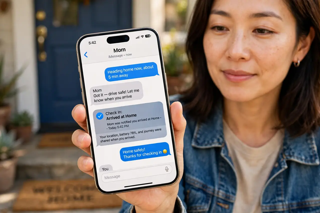 iPhone Check In Never Completes a Trip — photo showing the situation described in the guide.