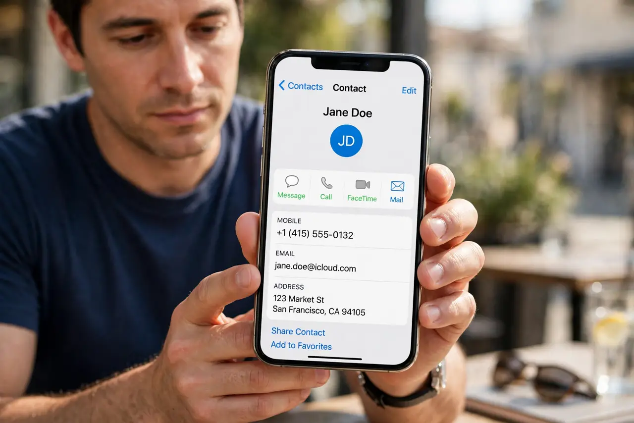 Step 1 in action for Contact Posters Not Showing on Calls: Open your contact card.