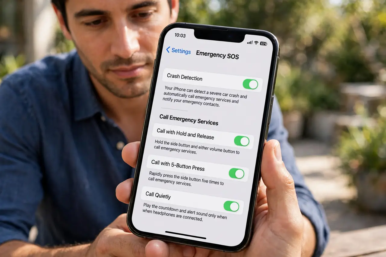 A person performing the first step of the guide: Confirm your phone supports it.