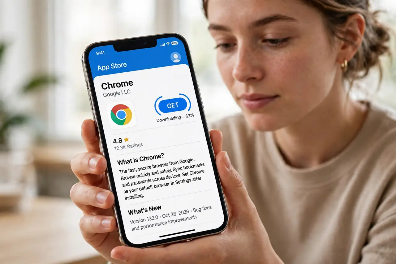 A person performing step 1: Install your preferred browser.