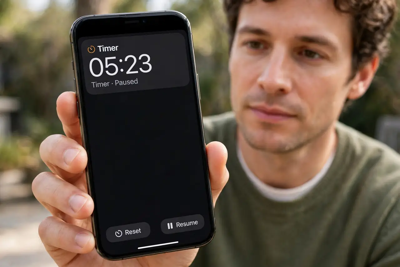 Dynamic Island Stays Expanded on iPhone — photo showing the situation described in the guide.
