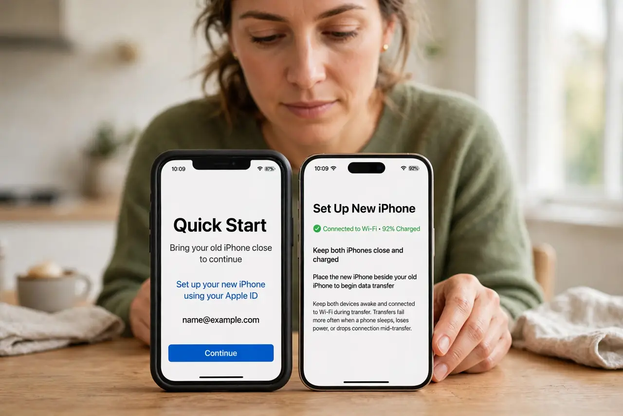 eSIM Transfer Fails to Your New iPhone — step 1 being performed on the device.