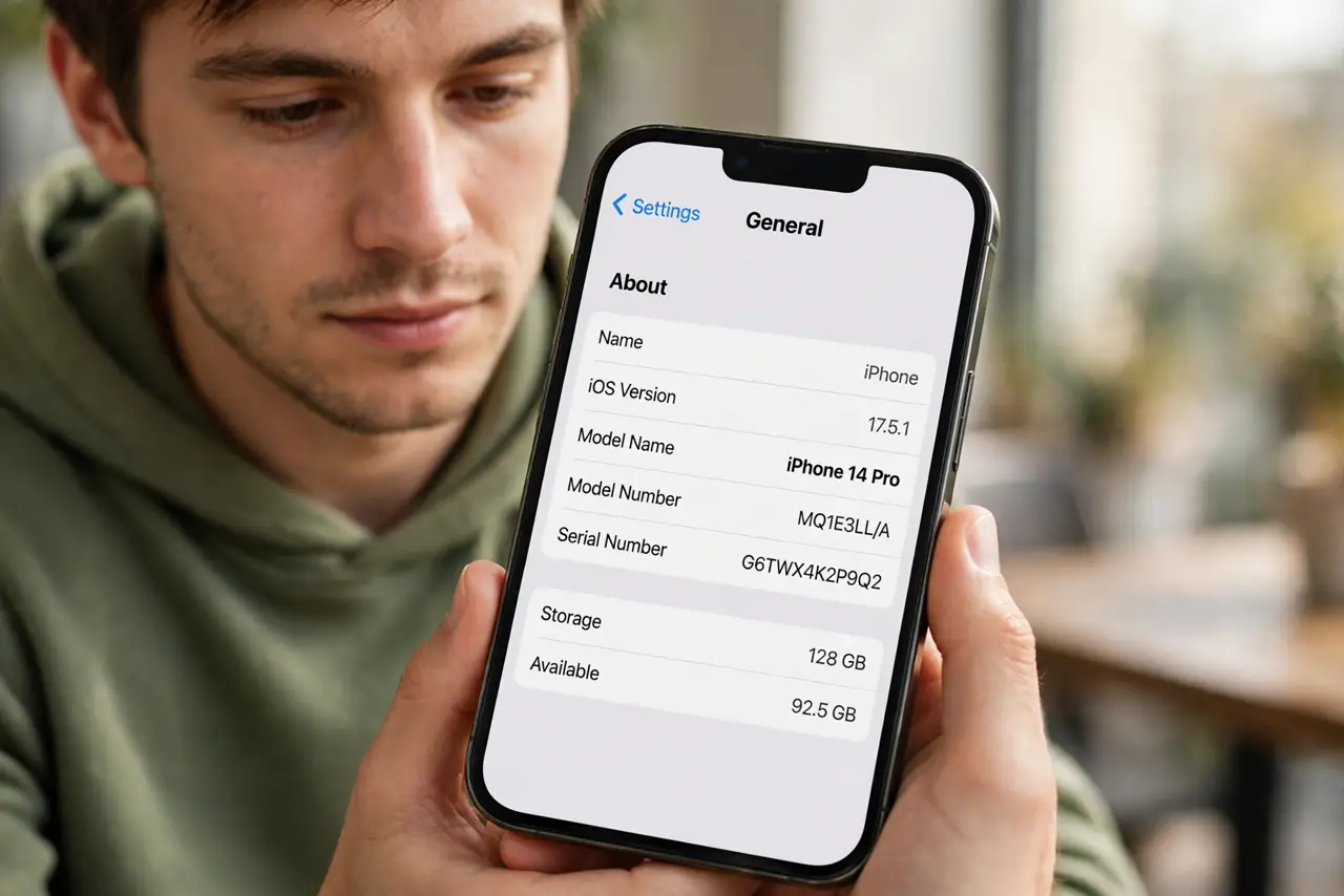 A person carrying out step one: check your iphone qualifies.