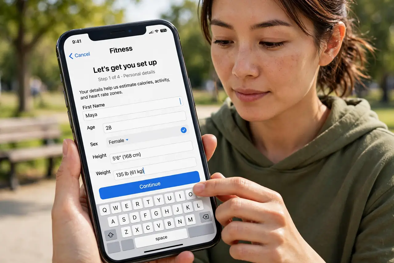 A person carrying out step one: complete the initial setup.