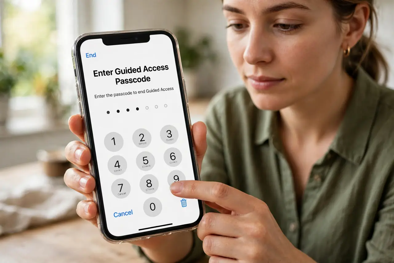 Guided Access Will Not Exit on iPhone — step 1 being performed on the device.