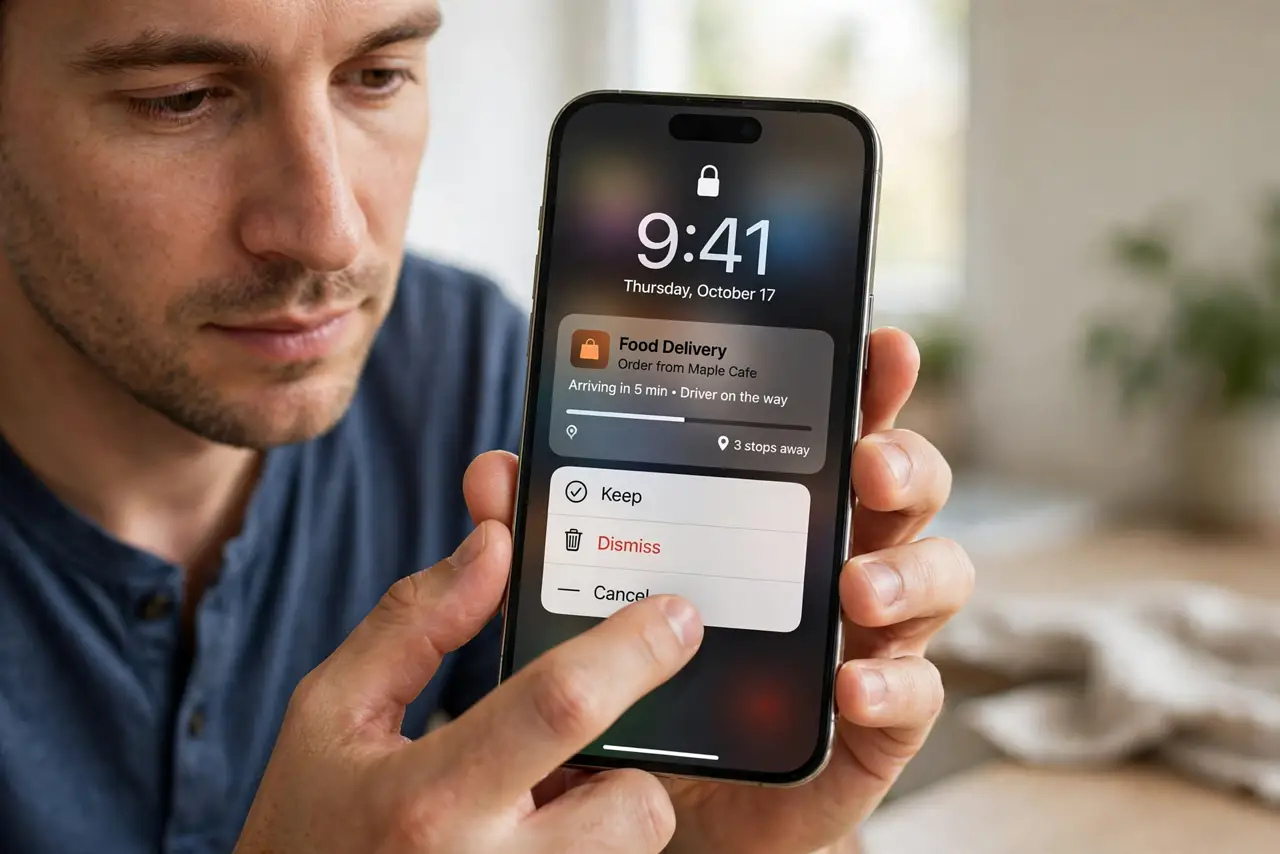 Live Activities Get Stuck on the Lock Screen — step 1 being performed on the device.
