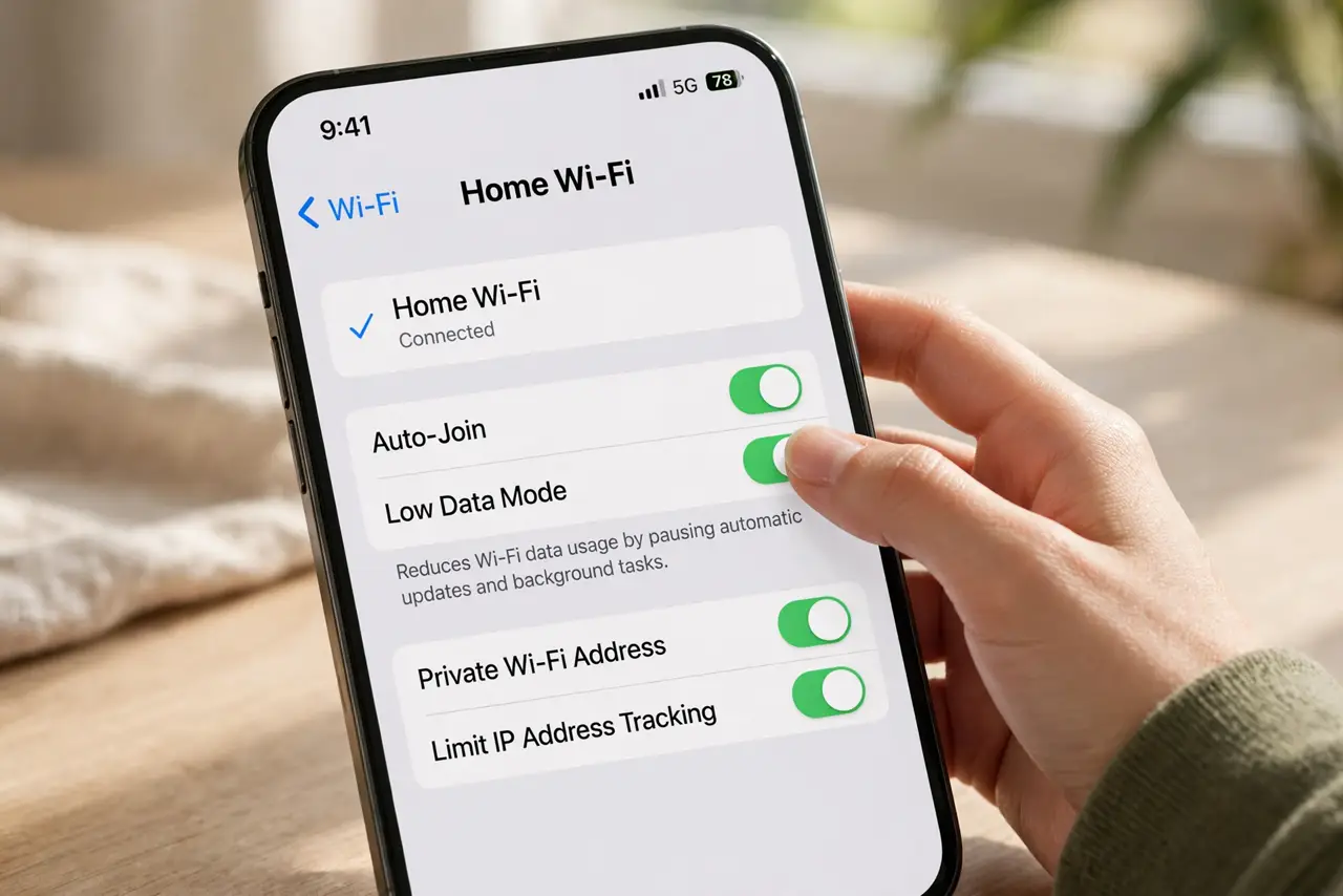 A person carrying out step one: turn it on per network.