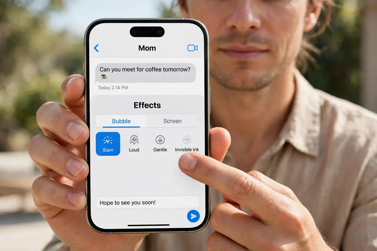 Message Effects Do Not Send on iPhone — photo showing the situation described in the guide.