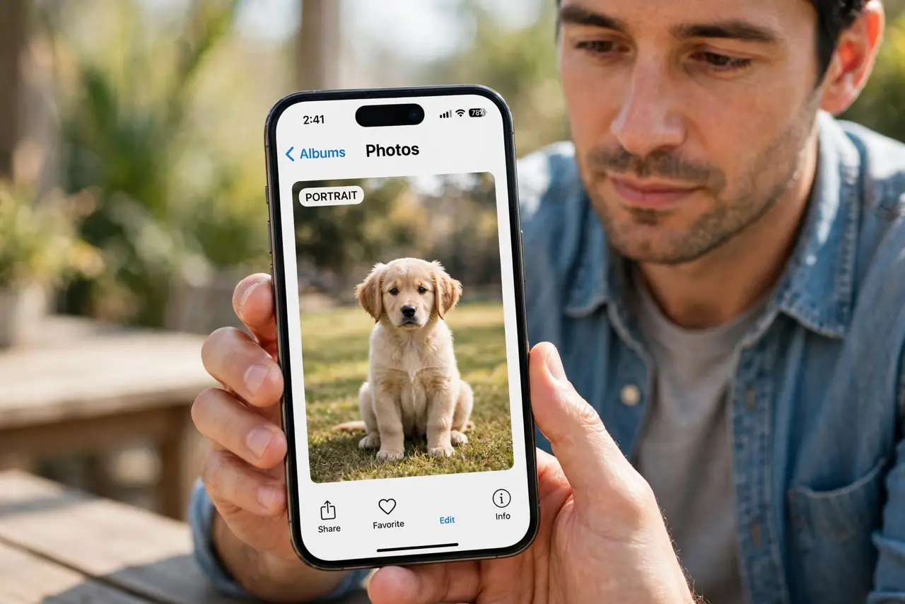 Portrait Depth Edit Is Greyed Out — step 1 being performed on the device.