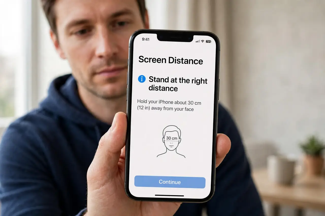 Person performing step 1: Stand at the right distance. Stand about 2 to 8 feet from your subject. Too close or too far breaks depth detection, and the blur lands...