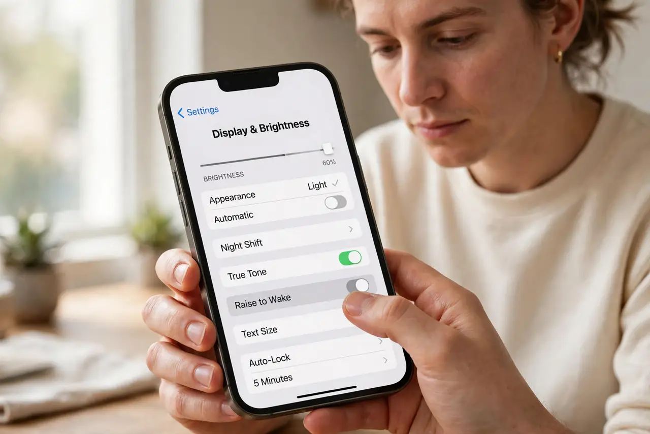 Raise to Wake Wakes Your iPhone Too Easily — step 1 being performed on the device.