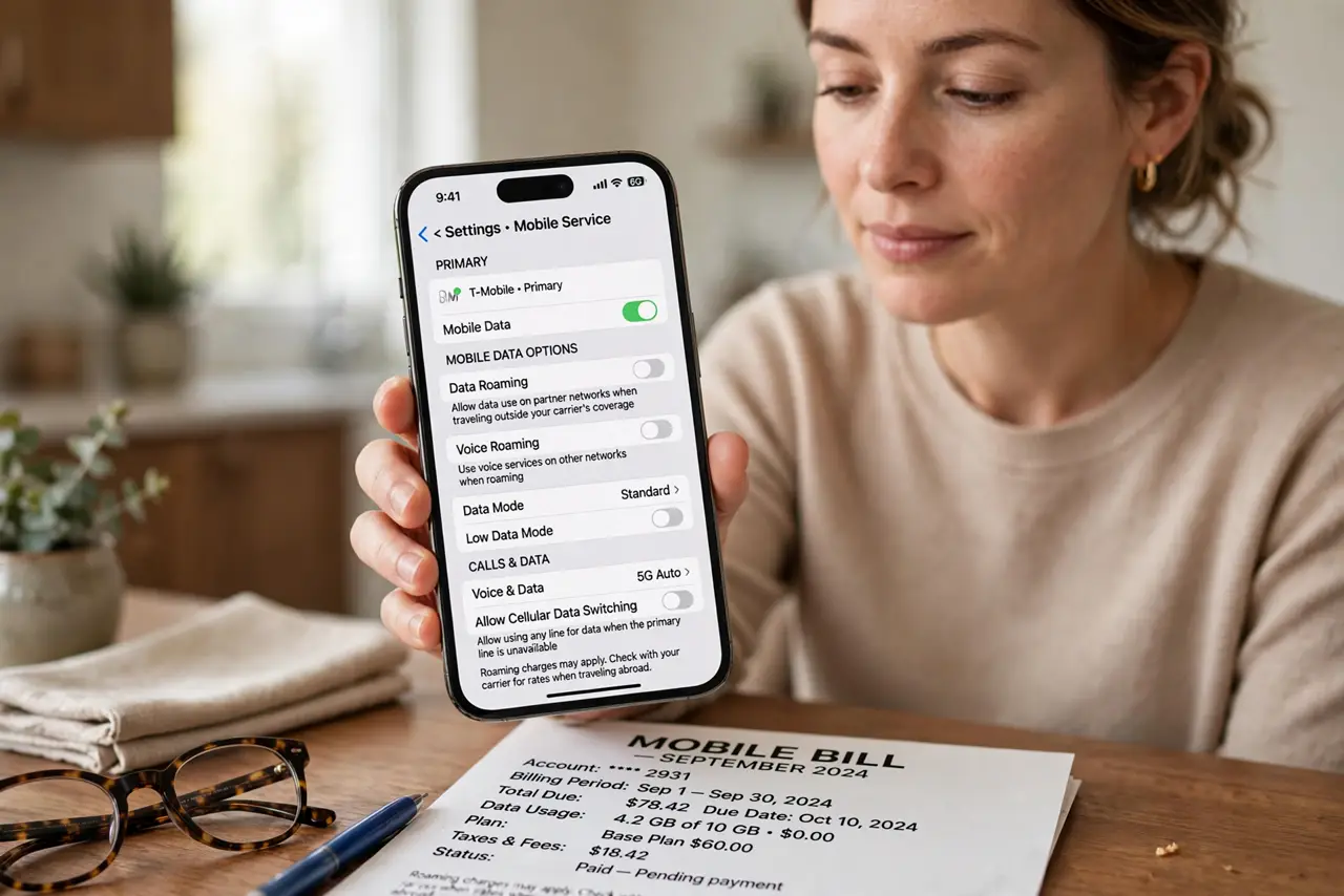 Roaming Charges Appear After You Are Home — photo showing the situation described in the guide.