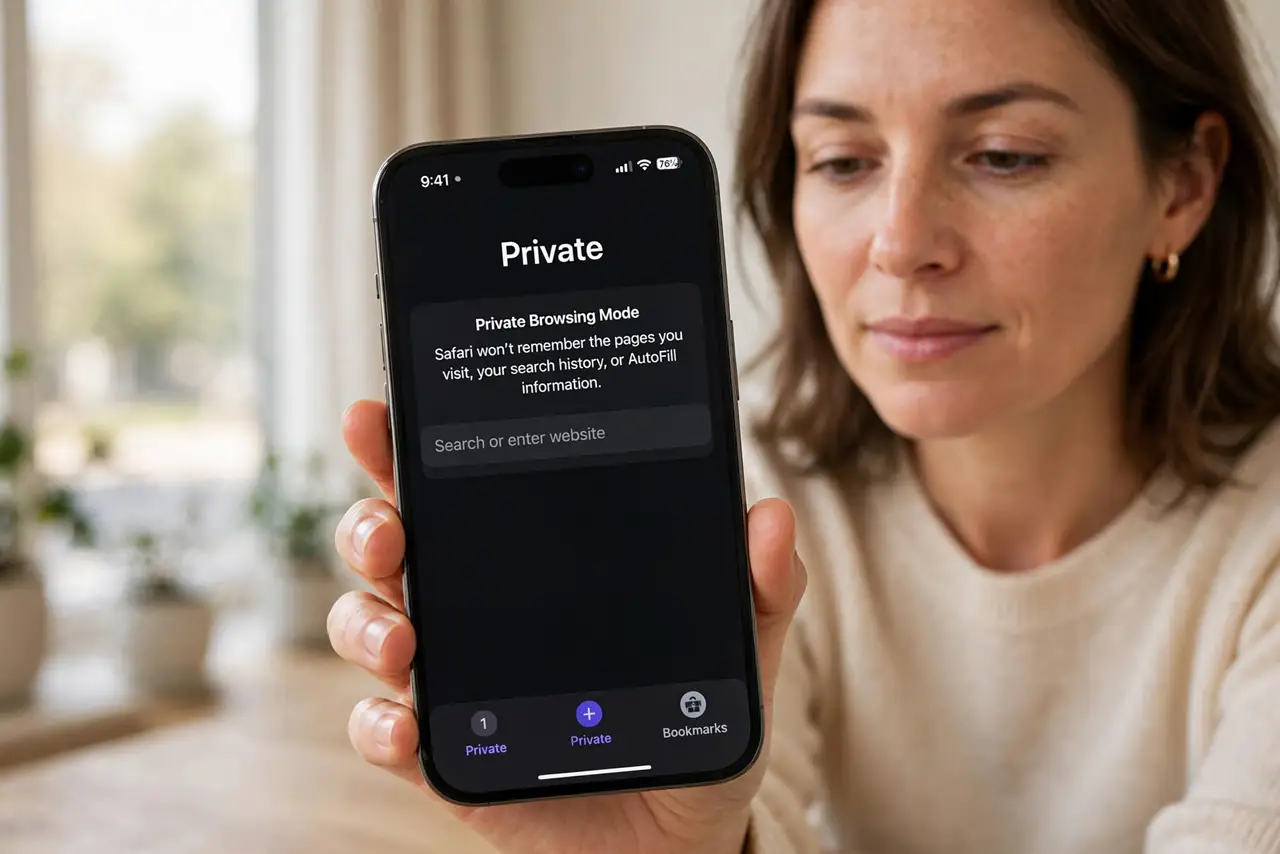 Person performing step 1: Check you are in Private mode. Open Safari, tap the tab overview, and check whether Private is selected. Private tabs only appear in...