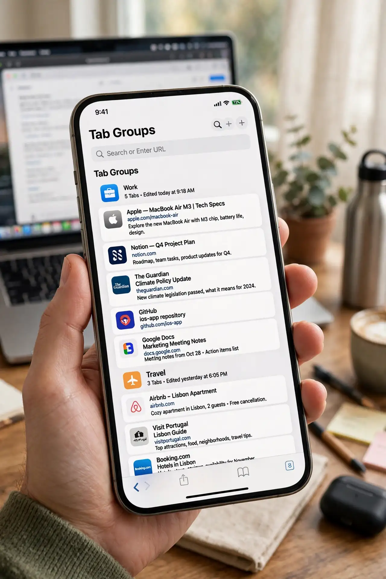 Safari Tab Groups Sync Hours Late — photo showing the situation described in the guide.