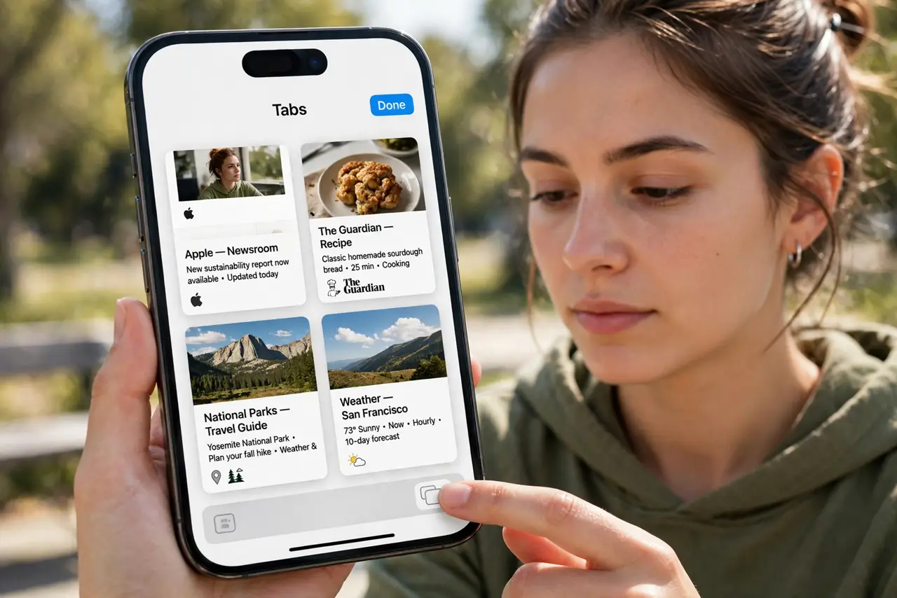 A person performing step 1: Open the tab overview.