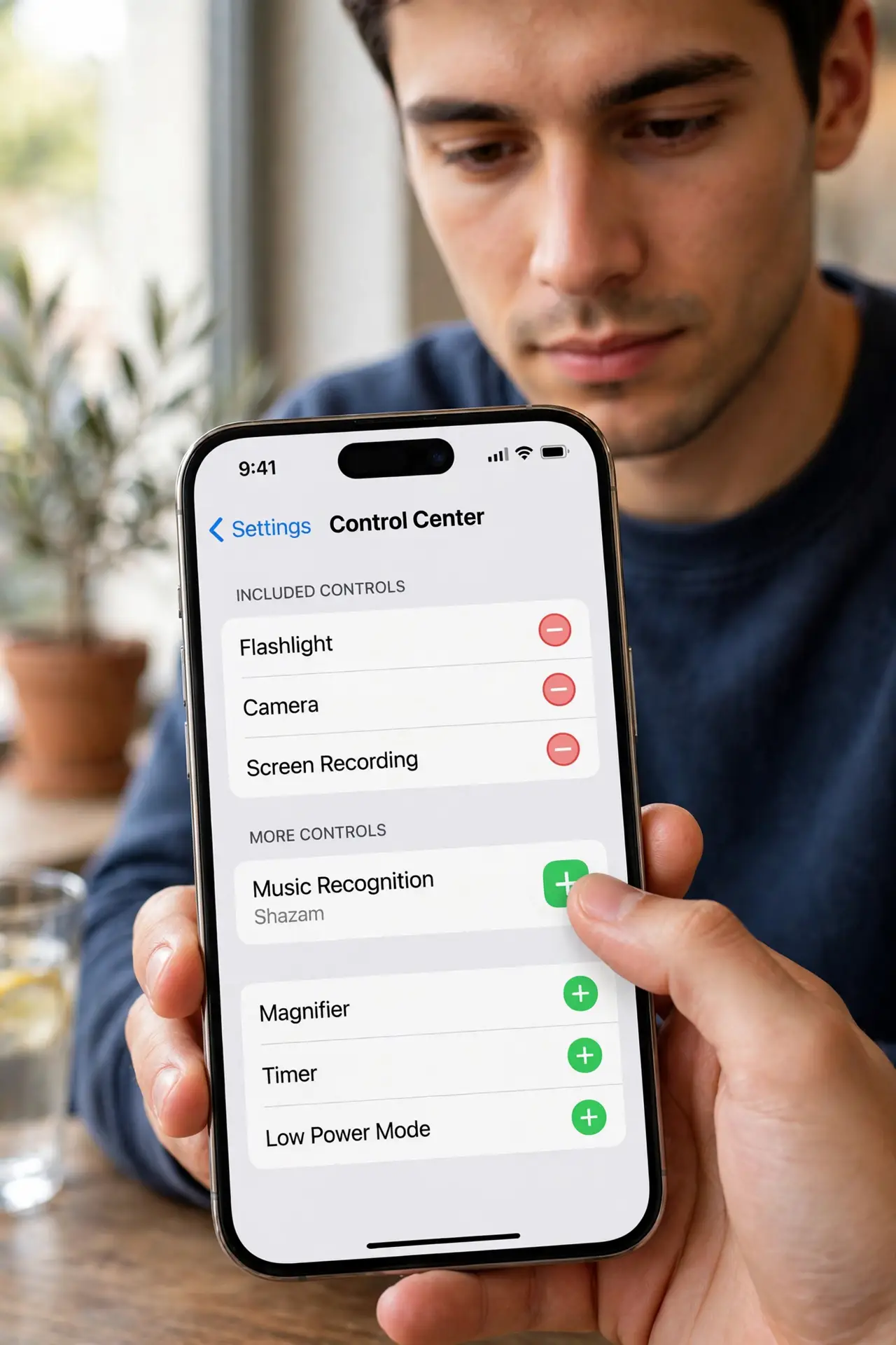 Add Shazam to Control Center.