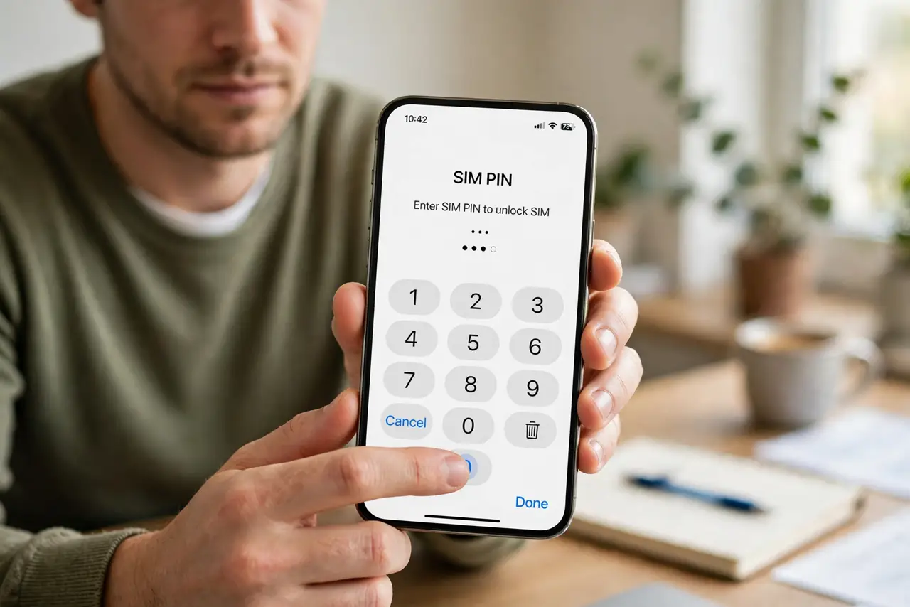 SIM PIN Locks Your Card After Restart — photo showing the situation described in the guide.