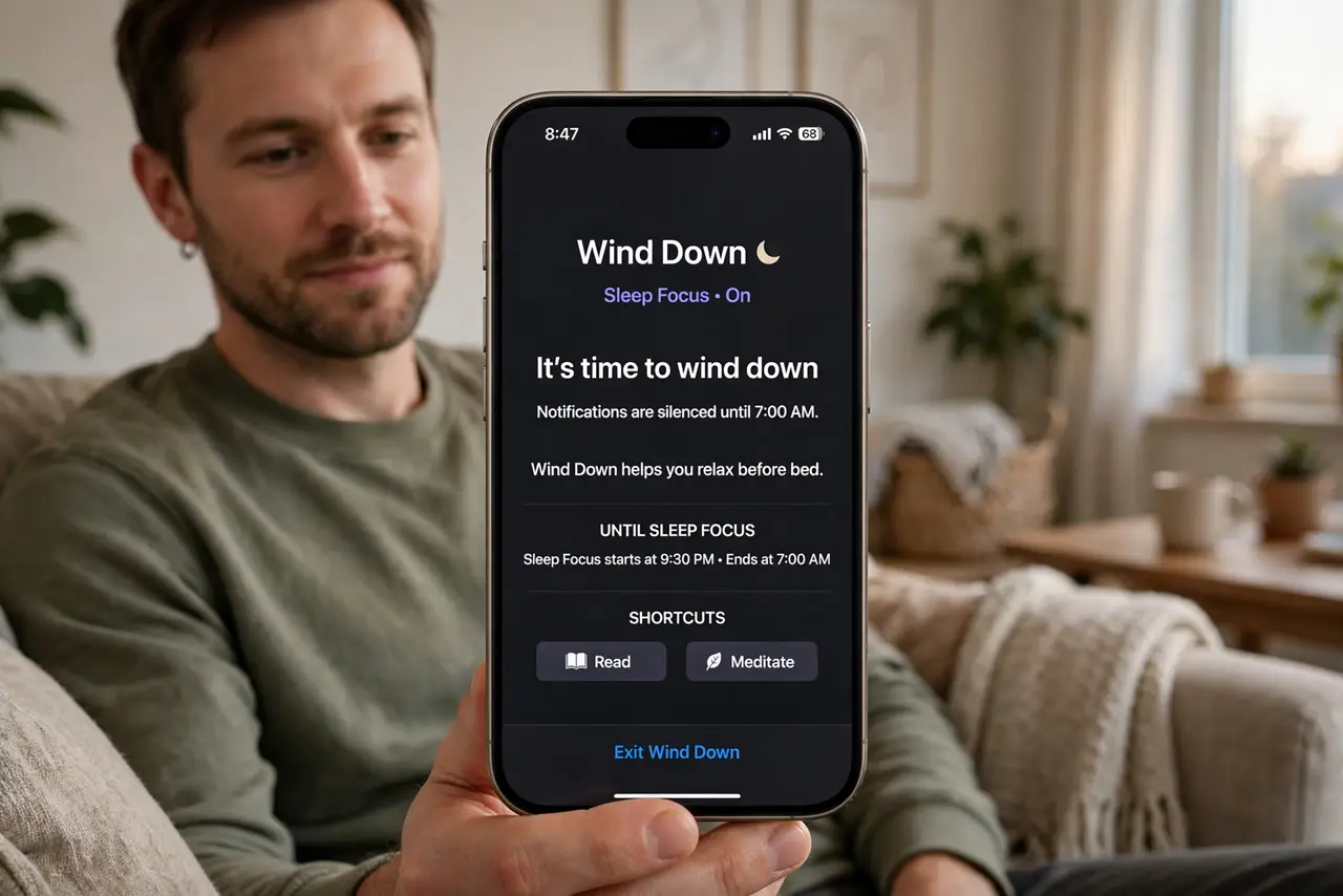 Sleep Wind Down Starts Hours Too Early — photo showing the situation described in the guide.