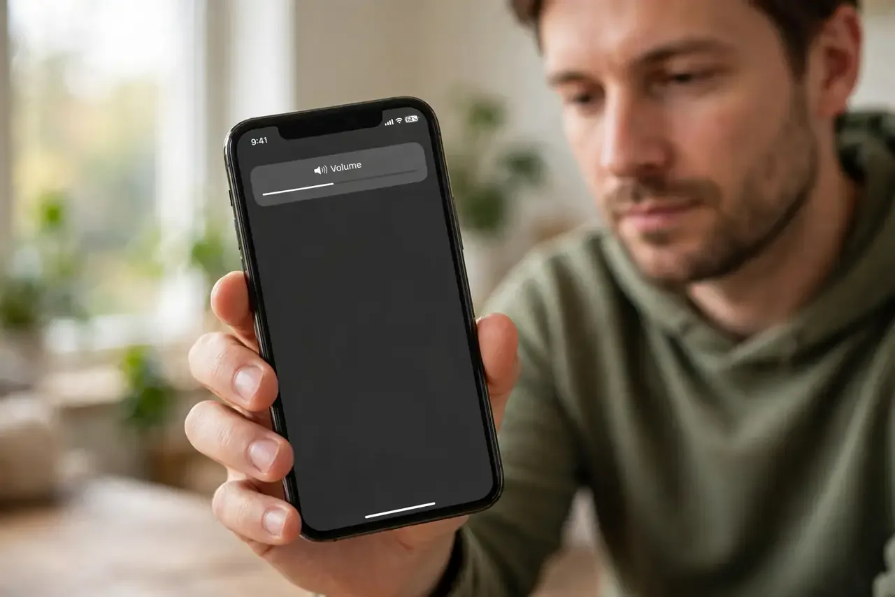 A person performing the first step: Lower volume slightly.