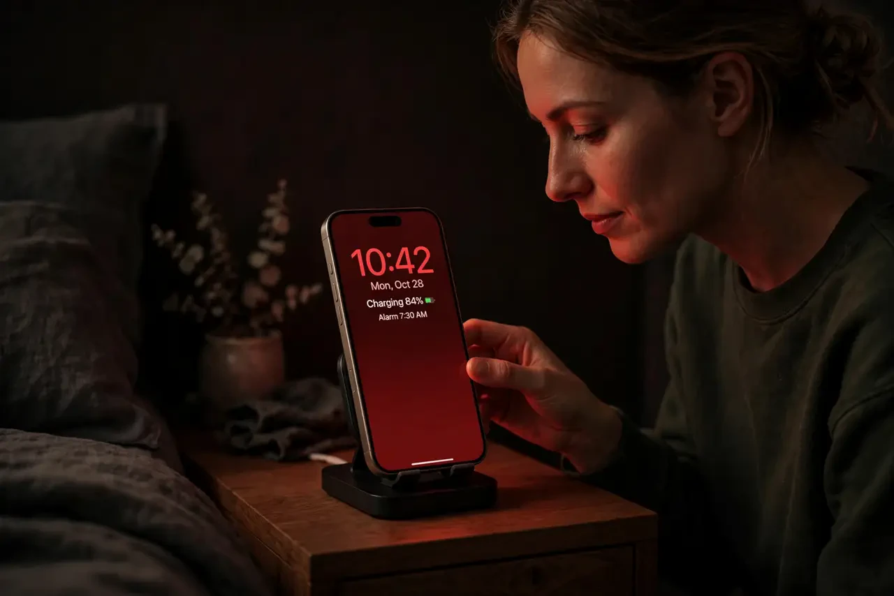 A person performing step 1: Understand what Night Mode does.