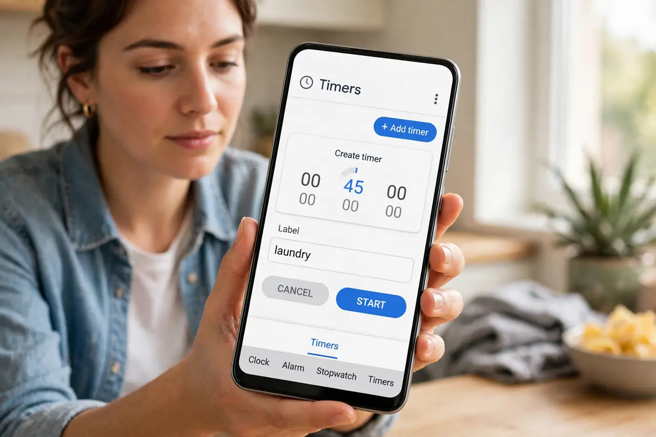Create timers in the Clock app.