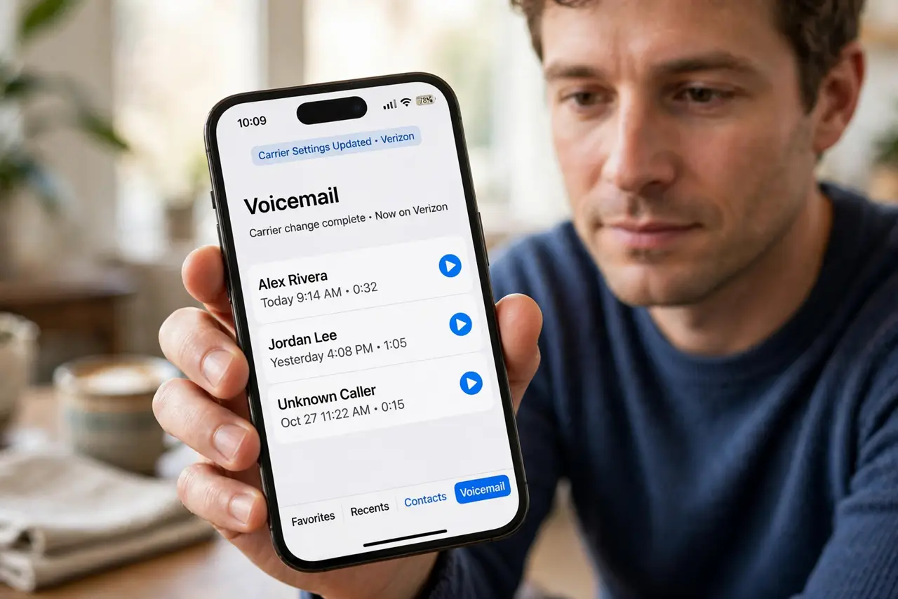 Visual Voicemail Empties After a Carrier Switch — photo showing the situation described in the guide.