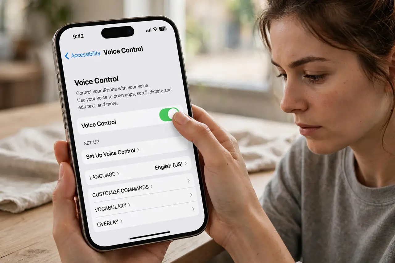 A person carrying out step one: turn it on.