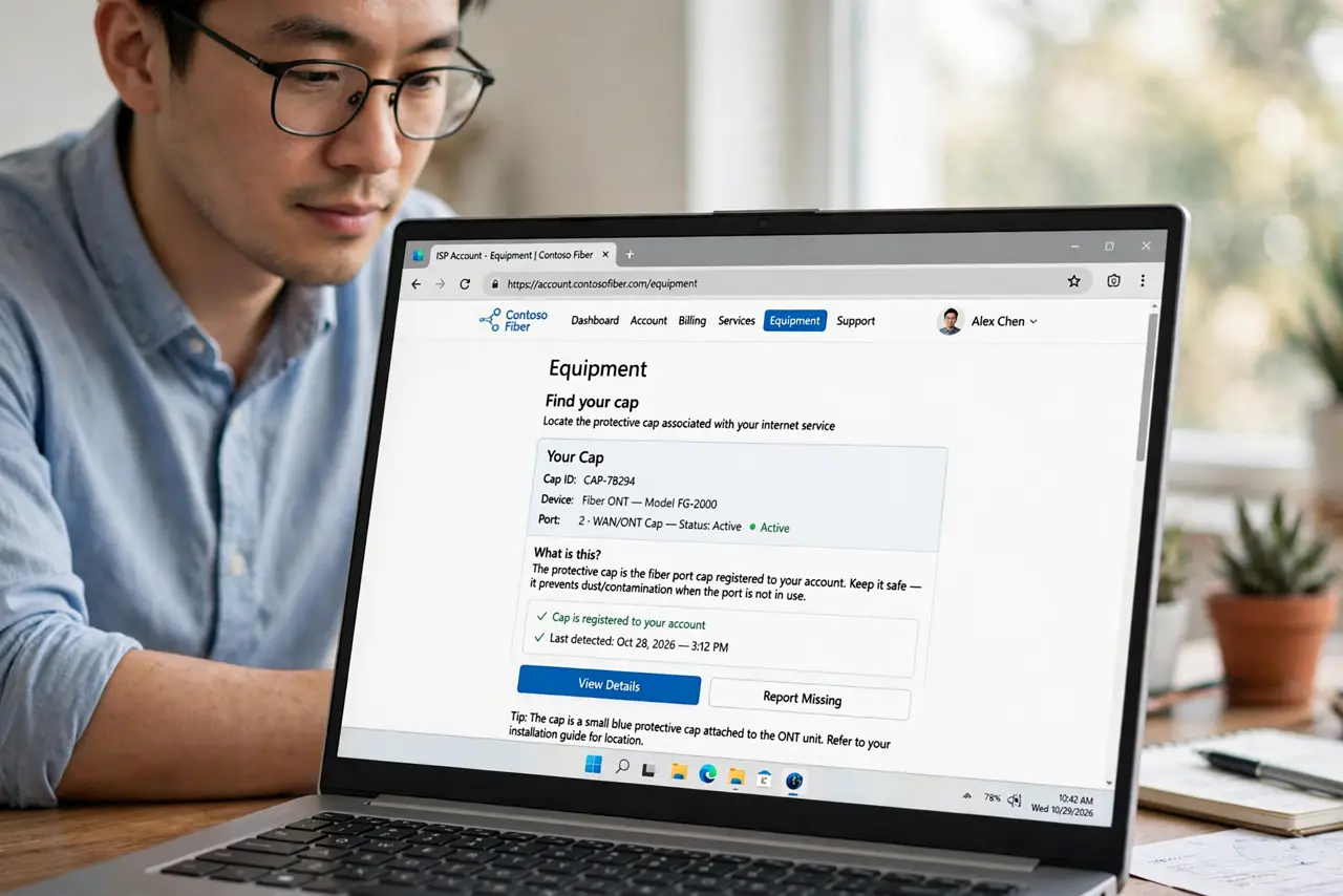 A person calmly performing the guide's first step: Find your cap in the ISP account page.