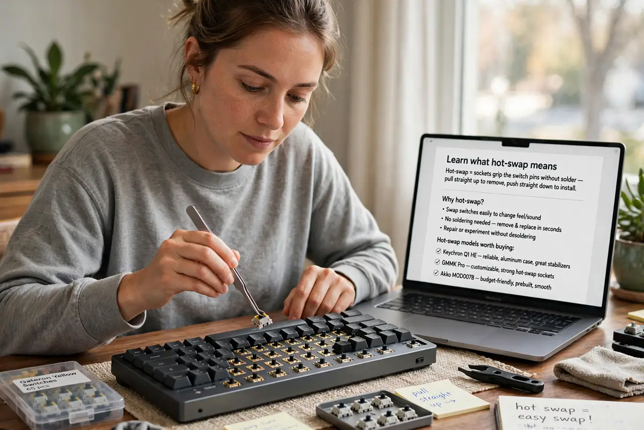 A person performing the first step of the guide: Learn what hot-swap means.