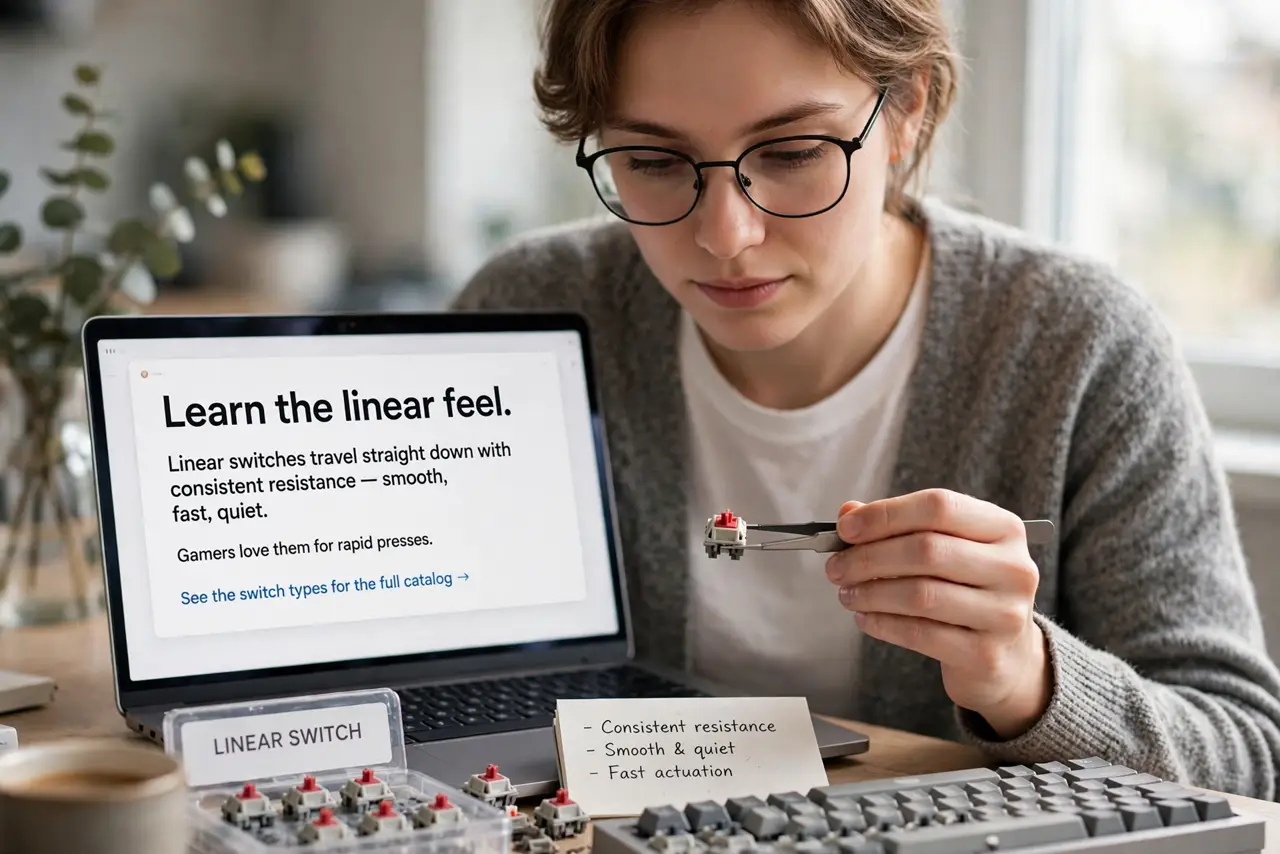 A person performing the first step of the guide: Learn the linear feel.