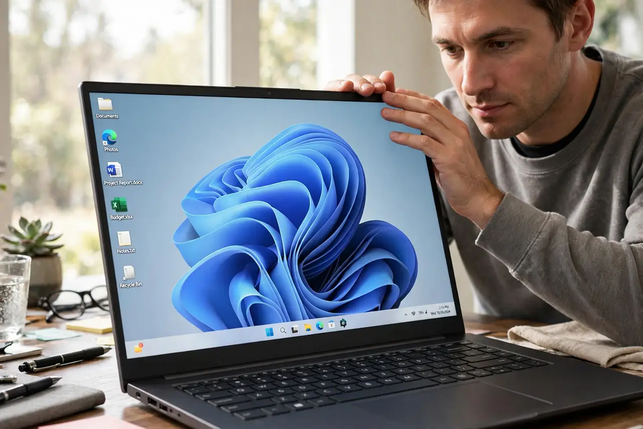 Step 1 in action for Laptop Screen Flickers When Moved: Confirm the angle link.