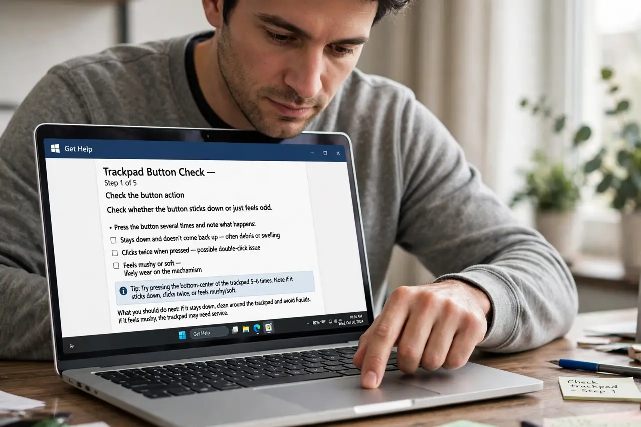 Laptop Trackpad Button Sticks? Fix It — step 1 being performed on the device.