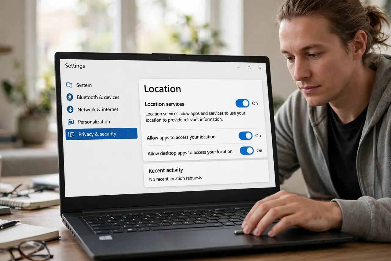A person performing the first step: Turn on Location services.