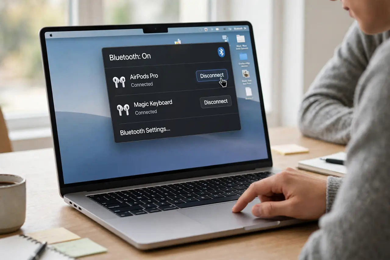 A person carrying out step one: connect and disconnect fast.