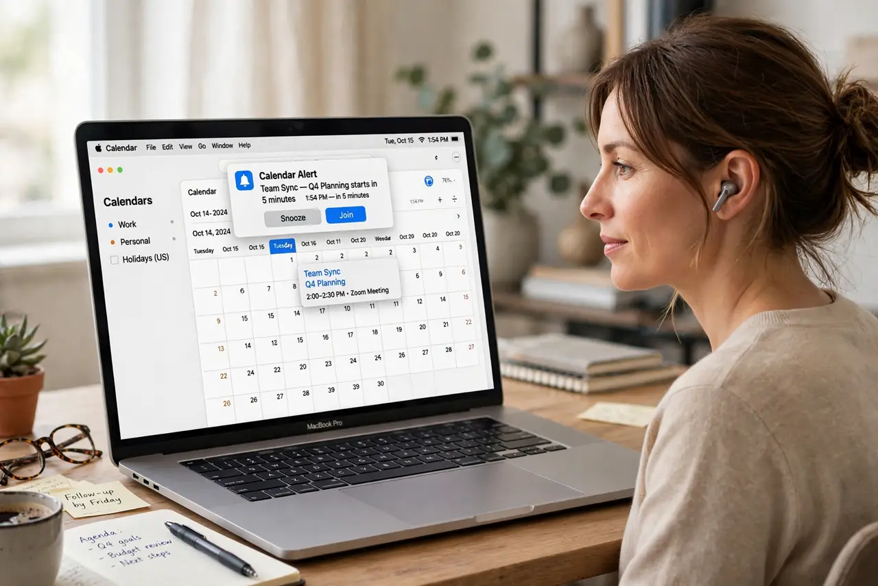 A Calendar Alert Sound Is Too Quiet on Mac — photo showing the situation described in the guide.