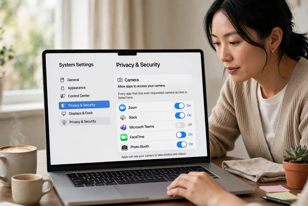 Open the Camera privacy pane.