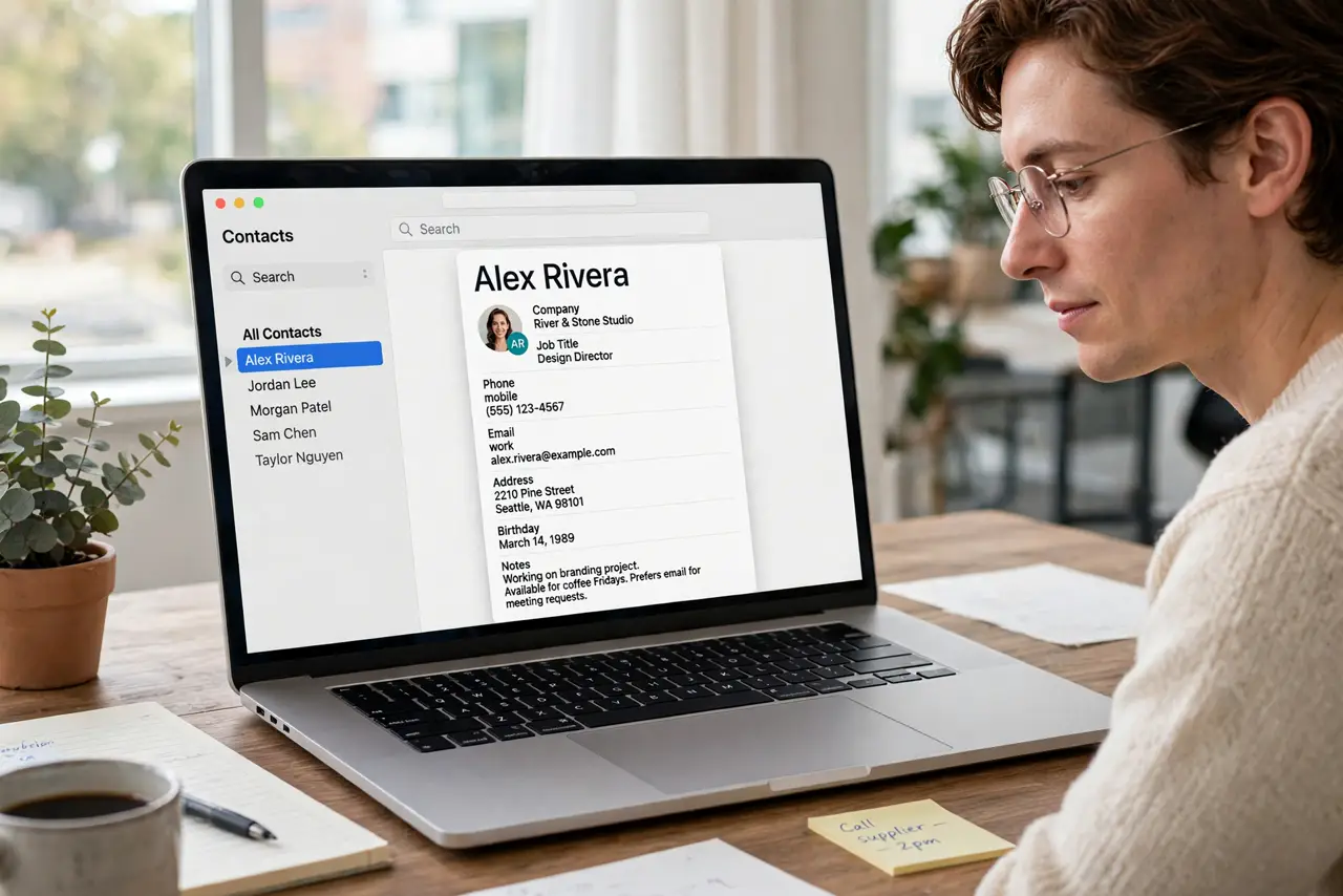 Contacts Merges Two Different People — photo showing the situation described in the guide.
