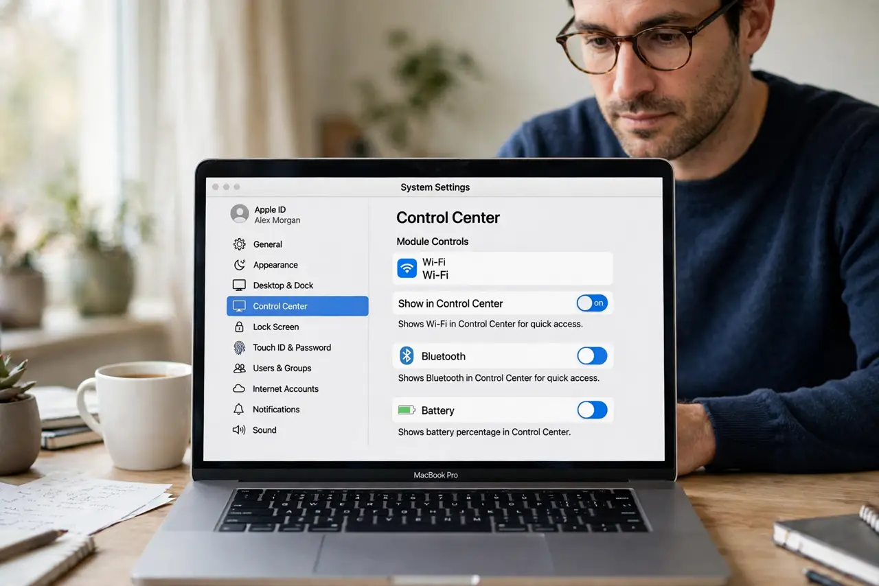 The Control Center Wi-Fi Toggle Is Missing — step 1 being performed on the device.