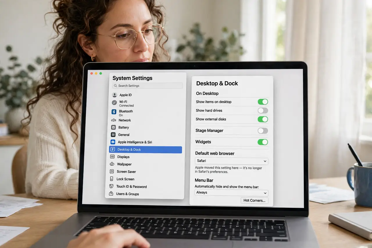 Open the right settings pane.