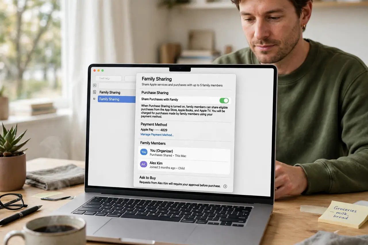 A Family Purchase Will Not Share on Mac — photo showing the situation described in the guide.