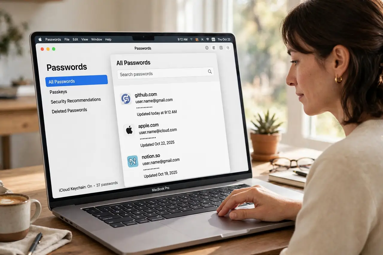 Open the Passwords app.