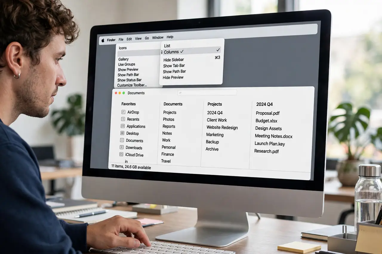 Switch to Column View.