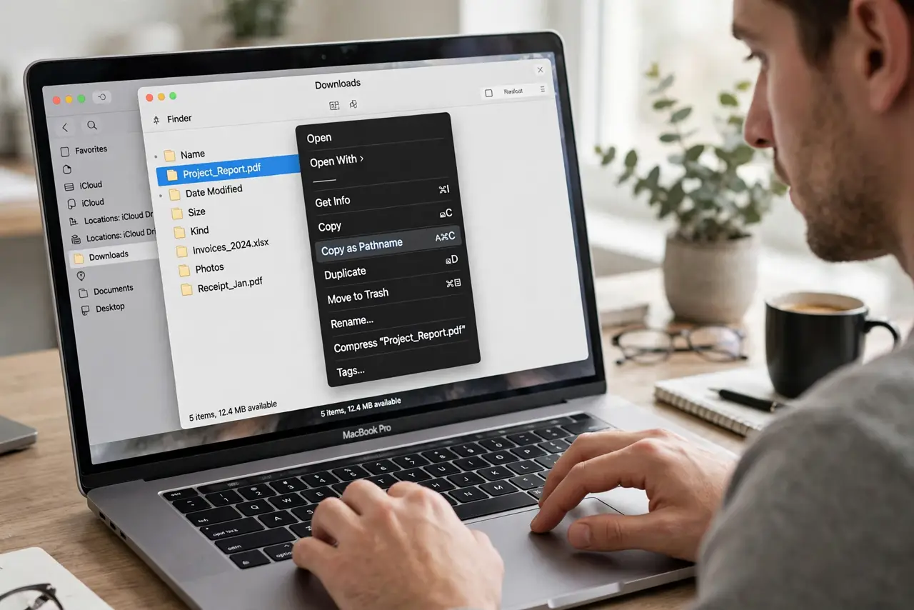 A person performing step 1: Hold Option and right-click.