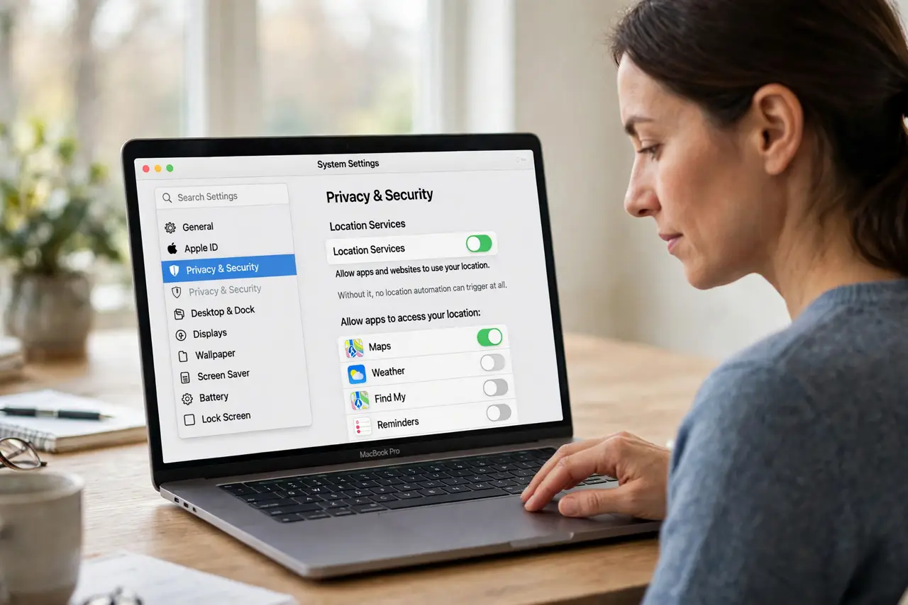 Focus Mode by Location Never Activates? Fix It — step 1 being performed on the device.