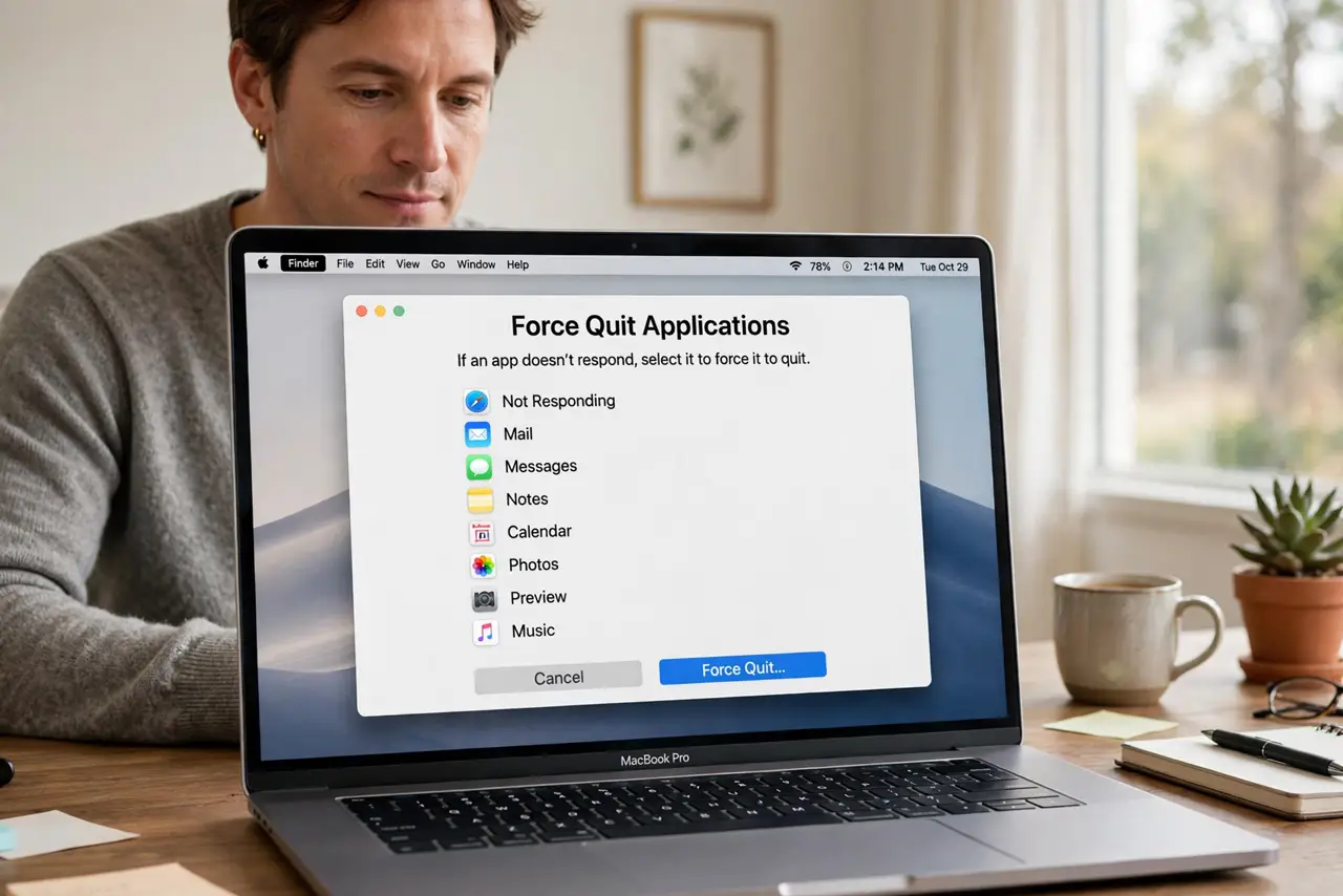 The Force Quit Window Will Not Appear — photo showing the situation described in the guide.