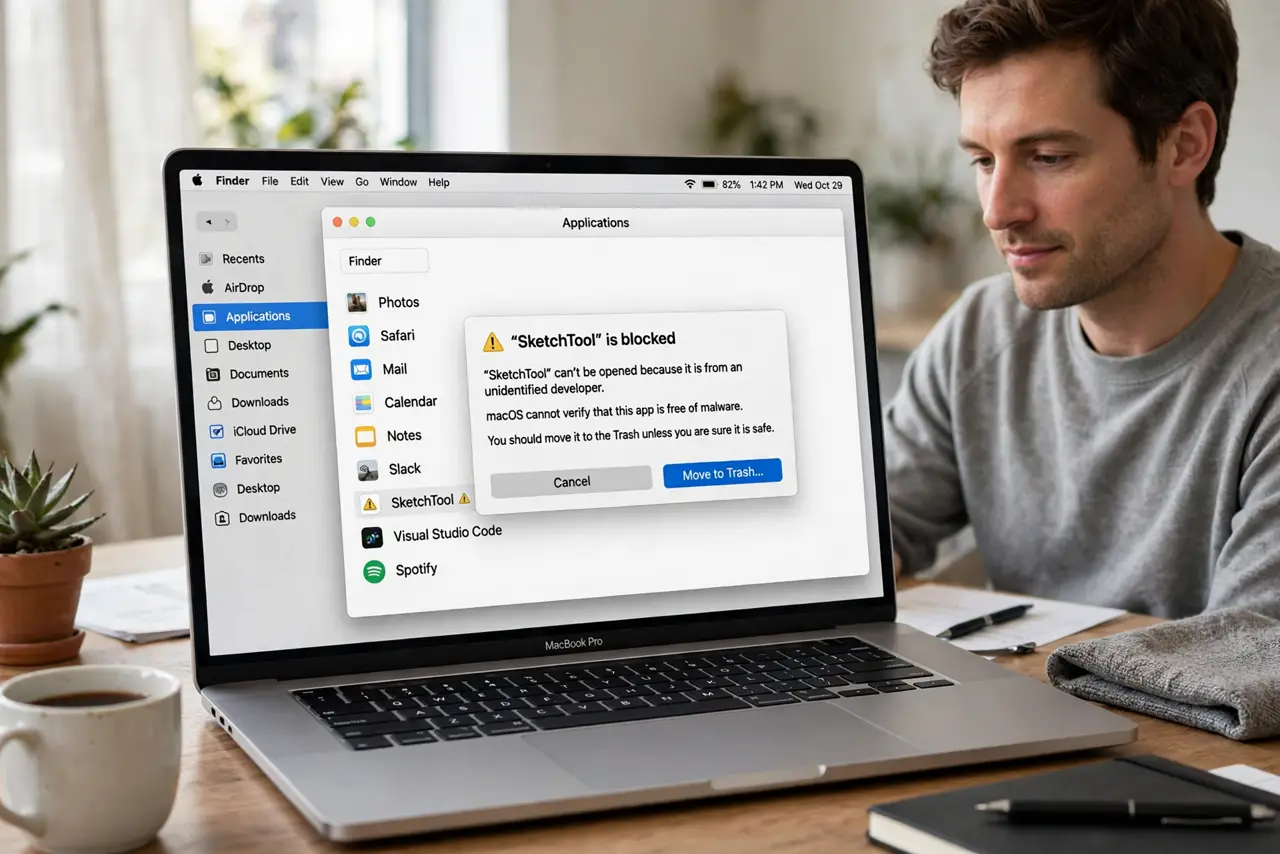 Gatekeeper Blocks an App You Trust on Mac — photo showing the situation described in the guide.