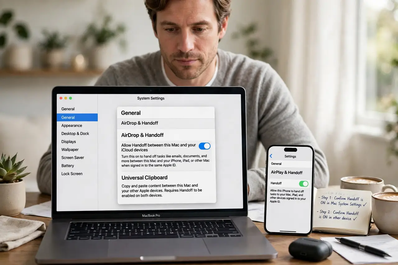 Handoff Copies but Will Not Paste on Mac — step 1 being performed on the device.