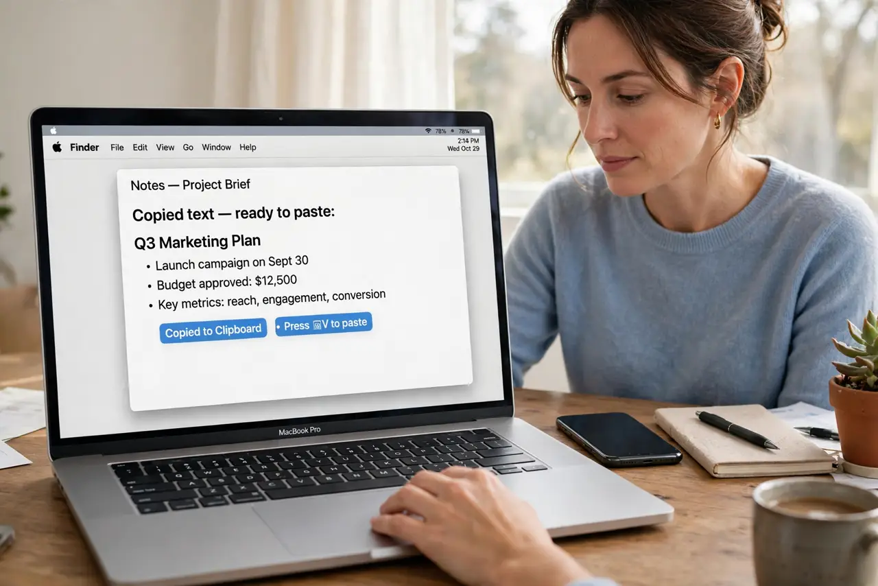 Handoff Copies but Will Not Paste on Mac — photo showing the situation described in the guide.
