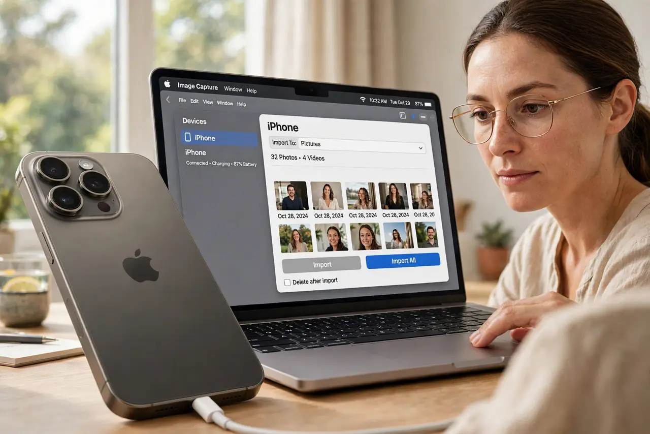 A person calmly performing the guide's first step: Open Image Capture.